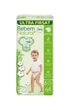 Bebem Natural Ultra Fırsat Bebek Bezi Extra Large 64'lü Bambu Ve Organik Pamuk 3'li Ekonomik Pa Tarı XL Bebem Natural Ultra Fırsat Bebek Bezi Extra Large 64'lü Bambu Ve Organik Pamuk 3'li Ekonomik Pa Tarı XL