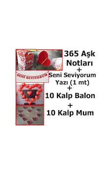 Evlilik Teklifi Sevgiliye 365 Aşk Notları, Kalp mum, balon + Yazı Evlilik Teklifi Sevgiliye 365 Aşk Notları, Kalp mum, balon + Yazı