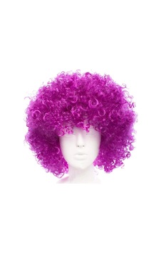 Populermarketim - Koyu Mor Renk Violet Afro Bonus Saç Peruk Standart