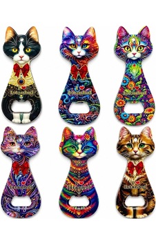 Kedi Tasarımı İstanbul Temalı Buzdolapı Süsü Magnet Alk5408
