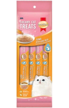 Smart Heart Ton Balıklı Keçi Sütlü Krema Kedi Öülü 4 x 15 G Smart Heart Ton Balıklı Keçi Sütlü Krema Kedi Öülü 4 x 15 G