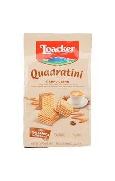 2 Adet Loacker Quadratini Cappuccino Gofret 110 G 2 Adet Loacker Quadratini Cappuccino Gofret 110 G