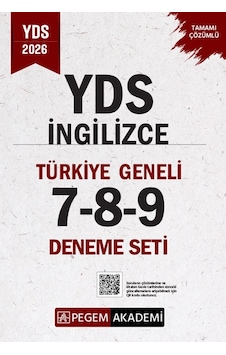 Pegem 2026 Yds İngilizce Türkiye Geneli 3 Deneme Çözümlü 7-8-9 Pegem Akademi Yayınları Pegem 2026 Yds İngilizce Türkiye Geneli 3 Deneme Çözümlü 7-8-9 Pegem Akademi Yayınları