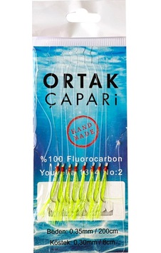 Ortak Çapari Youvella İğne 8 Köstek Fluorocarbon Çapari - Açık Yeşil Uv Ortak Çapari Youvella İğne 8 Köstek Fluorocarbon Çapari - Açık Yeşil Uv