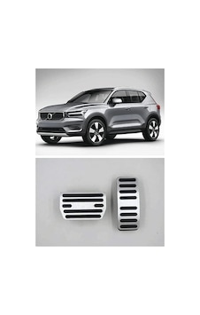 Northcity Volvo Xc40 Uyumlu Otomatik Pedal Seti 2 Parça - Gümüş Metalik Kauçuklu Sportif Tasarım
