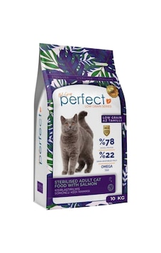 Perfect Az Tahıllı Kısırlaştırılmış Somonlu Yetişkin Kedi Maması 10 KG Perfect Az Tahıllı Kısırlaştırılmış Somonlu Yetişkin Kedi Maması 10 KG