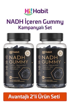 Hi Habit Nadh Gummy Q10 Glutatyon İçeren 2'li Set Takviye Hi Habit Nadh Gummy Q10 Glutatyon İçeren 2'li Set Takviye