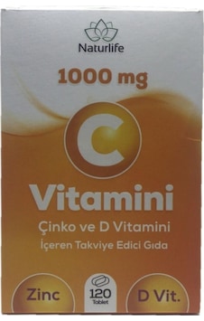 Naturlife 1000 Mg C Vitamini Çinko D Vitamini 120 Tablet
