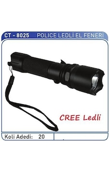 Ct-8025 Polis - Avcı El Feneri Ledli + Şarjlı Ct-8025 Polis - Avcı El Feneri Ledli + Şarjlı