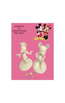 3d Minnie Ve Mickey 2 Li Figür Boyama Seti - Kendin Boya Hobi Ve Etkinlik Seti - Akrilik Boya + 4 Fırça 3d Minnie Ve Mickey 2 Li Figür Boyama Seti - Kendin Boya Hobi Ve Etkinlik Seti - Akrilik Boya + 4 Fırça