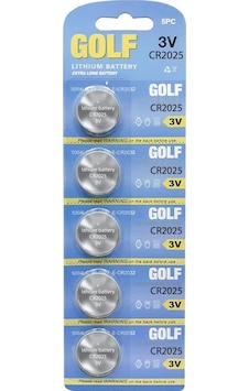Golf CR2025 3V Cr-2025 Lityum Pil 5'li Paket Golf CR2025 3V Cr-2025 Lityum Pil 5'li Paket