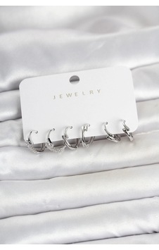 Pirinç Gümüş Renk Botega Model Kadın Küpe Seti Çok renkli Pirinç Gümüş Renk Botega Model Kadın Küpe Seti Çok renkli