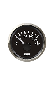 KUS Hararet Göstergesi Siyah 12/24V 52mm KUS Hararet Göstergesi Siyah 12/24V 52mm
