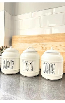 3' Lü Tea Sugar Coffee Saklma Kabı Kavanozu Seti 3' Lü Tea Sugar Coffee Saklma Kabı Kavanozu Seti