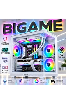 Bigame SAKURA-V1 R7-7800X3D 16 GB 512 GB M2 SSD RTX5060Ti Free Dos Masaüstü Oyuncu Bilgisayarı Bigame SAKURA-V1 R7-7800X3D 16 GB 512 GB M2 SSD RTX5060Ti Free Dos Masaüstü Oyuncu Bilgisayarı