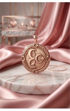 925 Ayar Gümüş Ay Yıldız, Tuğra Ve Bozkurt Motifli 3 Hilal Kolye Rose Gold 925 Ayar Gümüş Ay Yıldız, Tuğra Ve Bozkurt Motifli 3 Hilal Kolye Rose Gold