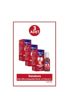 Venatura Kids Mikroenkapsüle Demir Ve Vitamin C 20 Ml 3 Adet