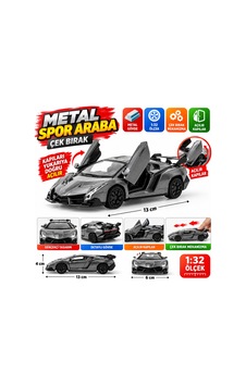 Storeşahin Çek Bırak Gri Metal Spor Araba Sl6607b Shn0720 Storeşahin Çek Bırak Gri Metal Spor Araba Sl6607b Shn0720