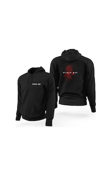 Spiderman Sketched Siyah Fermuarlı Limited Edition Kapşonlu Sweatshirt Spiderman Sketched Siyah Fermuarlı Limited Edition Kapşonlu Sweatshirt
