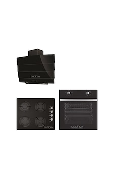 Cucinox Genova MFA 604 - GLS 640 - F18 Touch Turbosuz Siyah Ankastre Set
