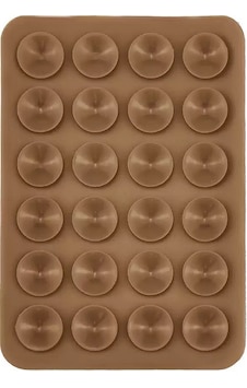 Kare Öpücüklü Tek Taraflı Silikon Tutucu 5,50cm X 8cm Kahverengi