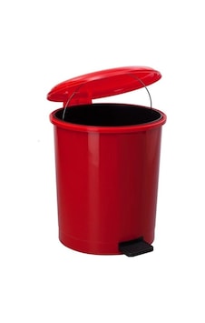 Safell Pedallı Çöp Kovası 40 Litre İç Kovalı Kırmızı Safell Pedallı Çöp Kovası 40 Litre İç Kovalı Kırmızı
