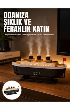 Hubrendy Tekno Ultra Sessiz Titanik Gemi Led Işıklı Aroma Difüzörü Oda Nemlendirici Yeni Nesil Hubrendy Tekno Ultra Sessiz Titanik Gemi Led Işıklı Aroma Difüzörü Oda Nemlendirici Yeni Nesil