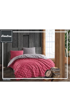 Komfort Home Çift Kişilik Ranforce Nevresim Takımı / Ekose Kırmız Çok Renkli Komfort Home Çift Kişilik Ranforce Nevresim Takımı / Ekose Kırmız Çok Renkli