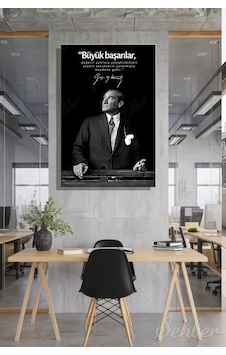 Gazi Mustafa Kemal Atatürk'ün Siyah-beyaz Portresi Ve Bir Özlü Sözü Dikey Kanvas Tablo 4178 Çok Renkli Gazi Mustafa Kemal Atatürk'ün Siyah-beyaz Portresi Ve Bir Özlü Sözü Dikey Kanvas Tablo 4178 Çok Renkli