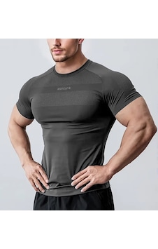 Ghassy Co. Erkek Nem Emici Hızlı Kuruyan Renk Solmayan Atletik Teknik Fitness Spor T-shirt Füme Ghassy Co. Erkek Nem Emici Hızlı Kuruyan Renk Solmayan Atletik Teknik Fitness Spor T-shirt Füme