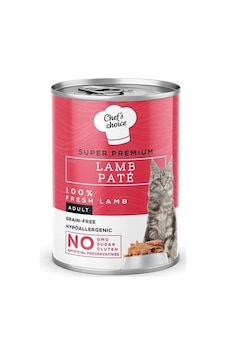 Chef's Choice Tahılsız Kuzu Etli Ezme Kedi Konservesi 400 Gr Chef's Choice Tahılsız Kuzu Etli Ezme Kedi Konservesi 400 Gr