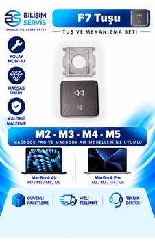 Apple Uyumlu Macbook Air & Pro M2 - M3 - M4 - M5 Yedek Klavye Tuşu Ve Mekanizması / F7 Tuşu Apple Uyumlu Macbook Air & Pro M2 - M3 - M4 - M5 Yedek Klavye Tuşu Ve Mekanizması / F7 Tuşu