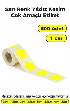 Sarı Renk Yıldız Kesim Sticker Etiket 1cm - 500 Adet Sarı Sarı Renk Yıldız Kesim Sticker Etiket 1cm - 500 Adet Sarı