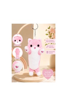 Sevimli Peluş Kedi Anahtarlık Ve Çanta Aksesuarı Pembe Pembe Sevimli Peluş Kedi Anahtarlık Ve Çanta Aksesuarı Pembe Pembe
