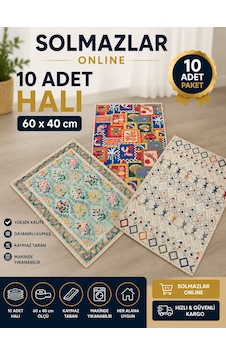 10 Adet 60x40 Cm Halı Seti Kaymaz Tabanlı Makinede Yıkanabilir Dekoratif Mini Halı Paspas Çok Renkli 10 Adet 60x40 Cm Halı Seti Kaymaz Tabanlı Makinede Yıkanabilir Dekoratif Mini Halı Paspas Çok Renkli