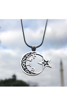 Takılingo 925 Ayar Gümüş Göktürkçe Türk Yazılı Ayyıldız Erkek Kolye Gümüş Takılingo 925 Ayar Gümüş Göktürkçe Türk Yazılı Ayyıldız Erkek Kolye Gümüş