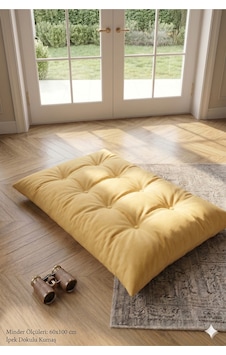 Düğme Desenli Kapitone Yer, Sedir Ve Palet Minderi 60x100 Cm Sarı Sarı Düğme Desenli Kapitone Yer, Sedir Ve Palet Minderi 60x100 Cm Sarı Sarı