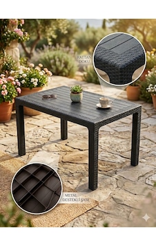 Evko Mobilya Rattan 80x140 Masa, Plastik Masa, Bahçe Balkon Teras Masası, Kare Masa, Dış Mekan Masası Acı Kahverengi Evko Mobilya Rattan 80x140 Masa, Plastik Masa, Bahçe Balkon Teras Masası, Kare Masa, Dış Mekan Masası Acı Kahverengi