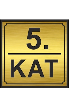 5.kat Metal Yönlendirme Levhası 20cm X 20cm Gold Renk 5.kat Metal Yönlendirme Levhası 20cm X 20cm Gold Renk