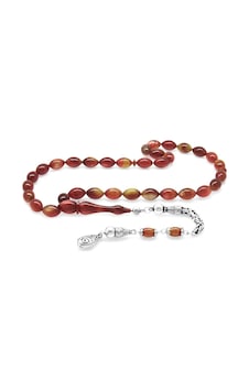 Tesbihane 925 Ayar Kral Püsküllü Arpa Kesim Sedefli Sarı-kırmızı Colorful Katalin Tesbih Tesbihane 925 Ayar Kral Püsküllü Arpa Kesim Sedefli Sarı-kırmızı Colorful Katalin Tesbih