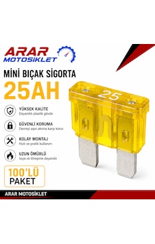 Mini Bıcak Sigorta 25ah 1 Paket 100 Adet-arr3175 25 Mini Bıcak Sigorta 25ah 1 Paket 100 Adet-arr3175 25