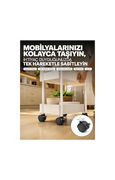 4 Lü Kilitli Tekerlek Ayak 4 Cm Sessiz Ve Dayanıklı Kısa Deger Kısa Deger