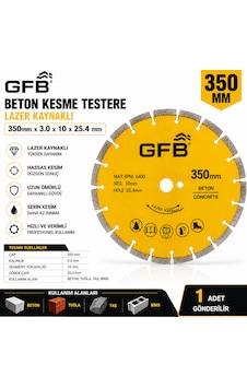 Beton Kesme Testeresi Lazer Kaynaklı Beton Tuğla Taş Bims Keser 350 X 3.0 X 10x25.4 Mm Beton Kesme Testeresi Lazer Kaynaklı Beton Tuğla Taş Bims Keser 350 X 3.0 X 10x25.4 Mm