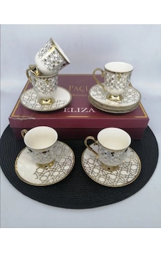 Şnr 101880 Kahve Fincanı Eliza 6'lı Beyaz Şnr 101880 Kahve Fincanı Eliza 6'lı Beyaz