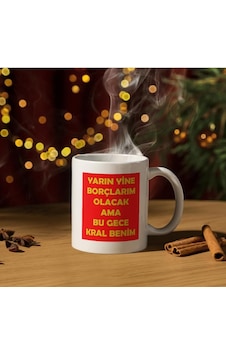 Bu Gece Kral Benim Baskılı Kupa Bardak Komik Yazılı Hediyelik Çay Kahve Kupası Beyaz - Çok Renkli Bu Gece Kral Benim Baskılı Kupa Bardak Komik Yazılı Hediyelik Çay Kahve Kupası Beyaz - Çok Renkli