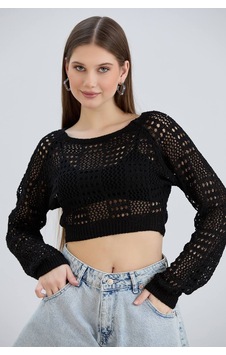 Afili Butik Ajurlu Örgü Crop