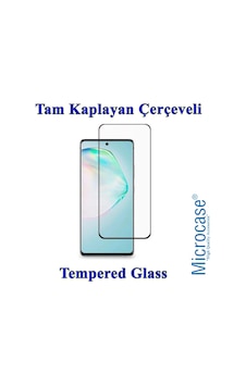 Samsung Uyumlu Galaxy A91 Tam Kaplayan Çerçeveli Tempered Cam - Siyah Samsung Uyumlu Galaxy A91 Tam Kaplayan Çerçeveli Tempered Cam - Siyah