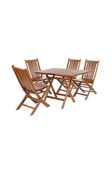 Avşa Ahşap Katlanır Bahçe Balkon Seti: 70x120 Masa + 4 Sandalye Acı Kahverengi Avşa Ahşap Katlanır Bahçe Balkon Seti: 70x120 Masa + 4 Sandalye Acı Kahverengi
