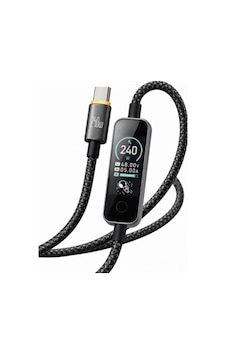 Mcdodo Ca-8750 240w Typ-c To Typ-c Tft Ekranlı Şarj Kablosu 1.2 M Siya Mcdodo Ca-8750 240w Typ-c To Typ-c Tft Ekranlı Şarj Kablosu 1.2 M Siya