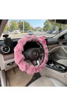Pembe Peluş Direksiyon Kılıfı Kadınlara Özel Tüylü Ayıcıklı Direksiyon Kılıfı Pembe Peluş Direksiyon Kılıfı Kadınlara Özel Tüylü Ayıcıklı Direksiyon Kılıfı
